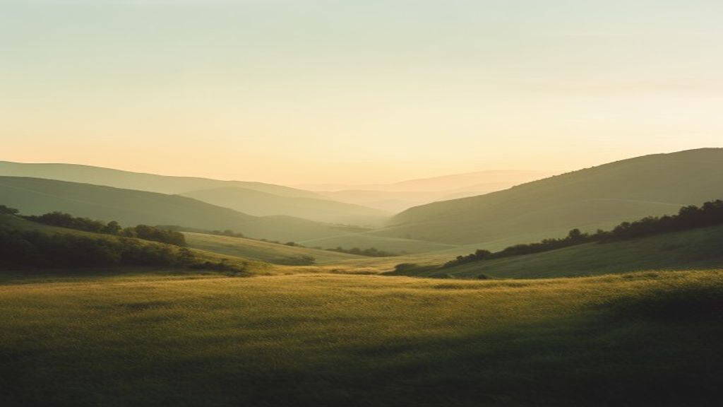 Morning light gradually transitioning to soft evening glow across a natural landscape